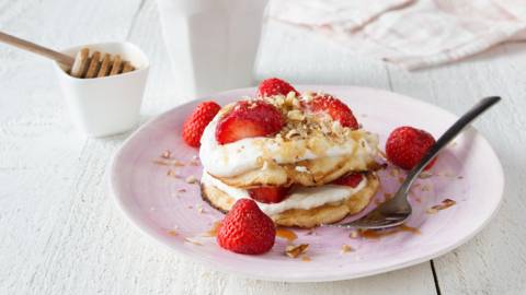 American pancakes aux fraises