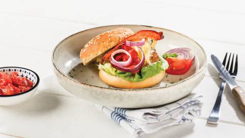 Hamburger au lard et au gorgonzola
