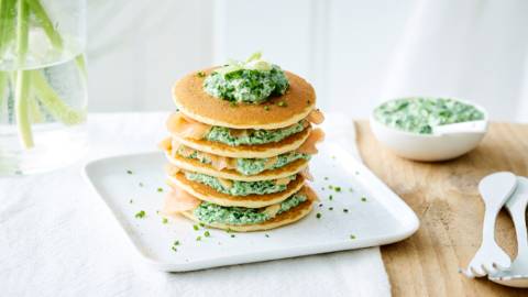 Pancakes saumon-épinards